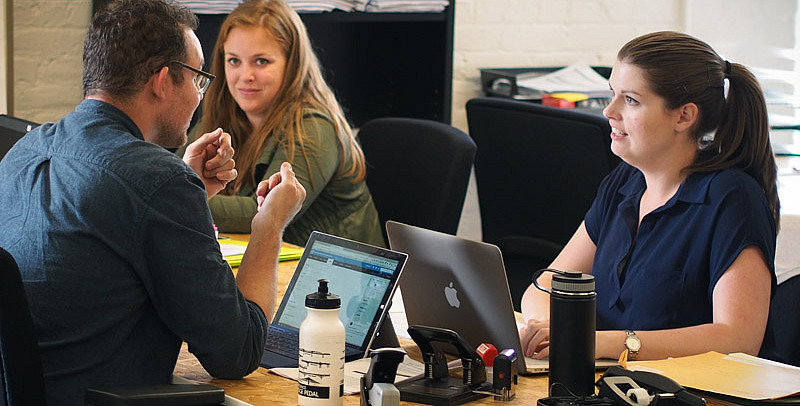 Students working at CJRC