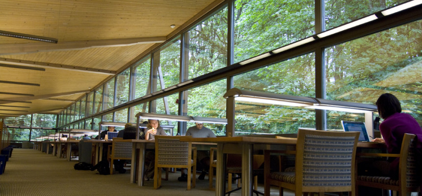 Students at work in Boley. The quiet study area in Boley Law Library overlooks the forest and provides a meditative space where students ...