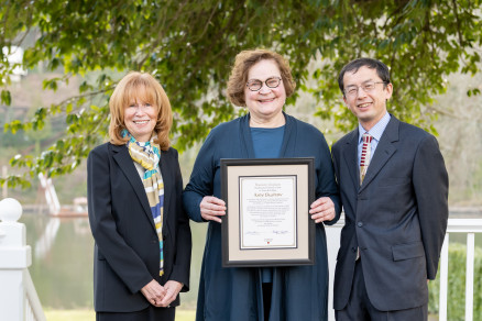 Dean Jennifer Johnson, Professor Amy Bushaw, Dr. Jie Lian '20