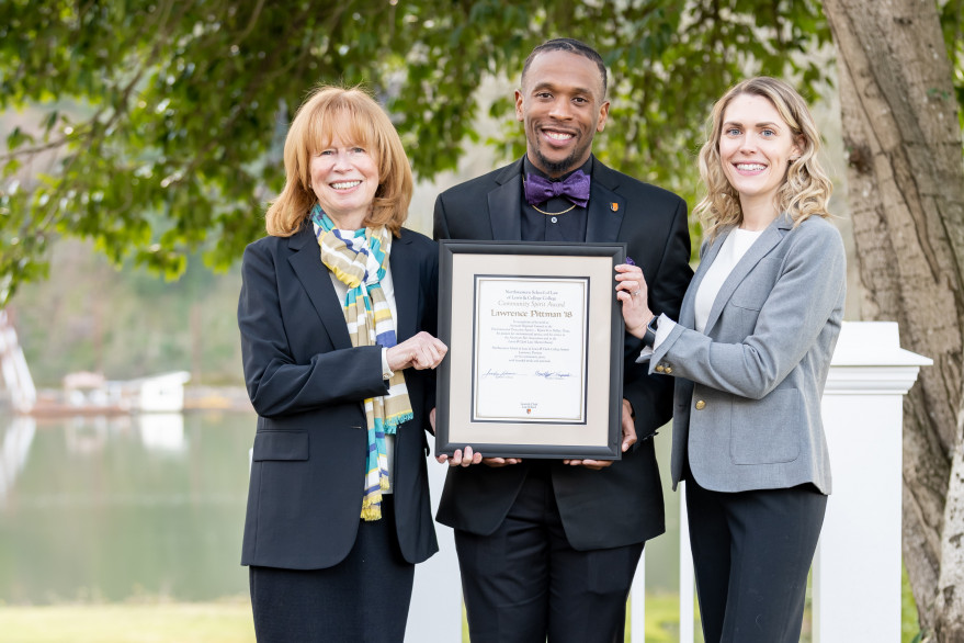 Dean Jennifer Johnson, Lawrence Pittman '18, Ally McLain '18