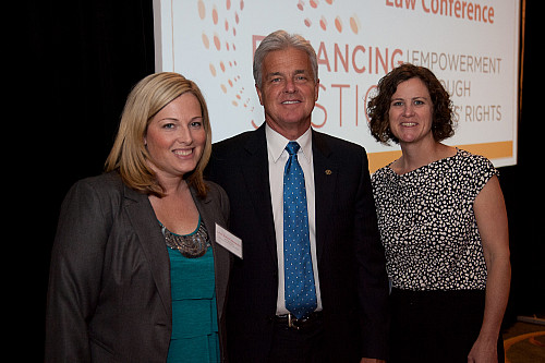 Meg Garvin with the 2012 Victims' Rights Partnership Award recipients, Mitch Morrissey and Lisa Teesch-Maguire. - Photo by Chris F. Wilson
