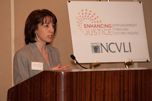 Professor of Social Work Debra Patterson presents on the impact of the legal system's response on rape survivors. - Photo by Chris F. Wilson