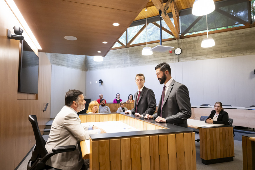 Students in Bergman Courtroom