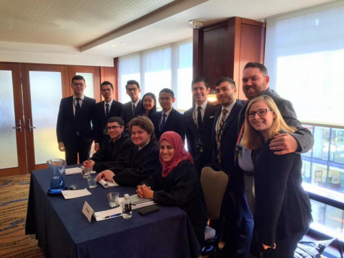 Lewis & Clark moot court students with the team from Cambodia