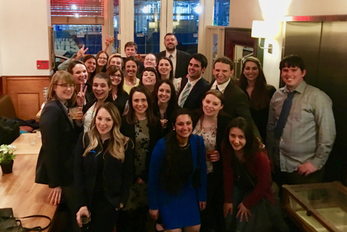 1Ls in Professor Sandy Patrick's class after 1L Oral Argument night.