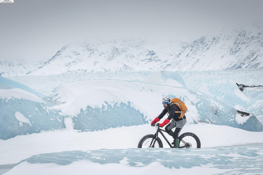 Avid cyclist Scott Broadwell '06, an associate with Davis Wright Tremaine, on a day trip outside Anchorage.
