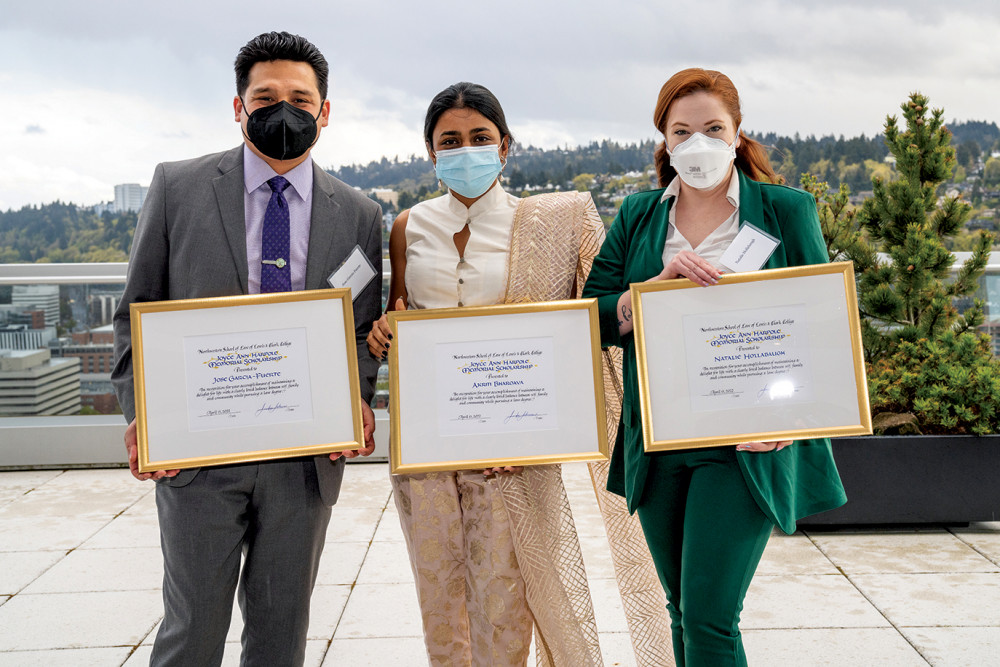 (L to R) Luis Garcia-Fuerte '23, Akriti Bhargava '22, and Natalie Hollabaugh '20.