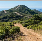The ridgeline where the fragile chaparral habitat was scheduled to be clear cut, 150 feet on either side of the trail (the length of a fo...