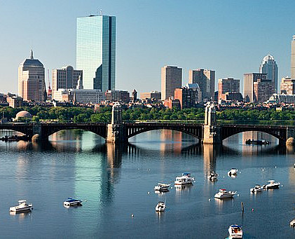 Boston skyline over the Charles river