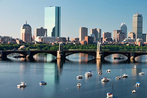 Boston skyline over the Charles river