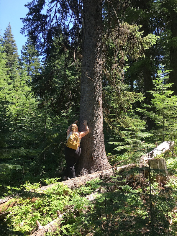 Lydia went camping with some of Earthrise's staff this summer at Camp Lick near Joseph, Or. In this photo, Lydia is m...