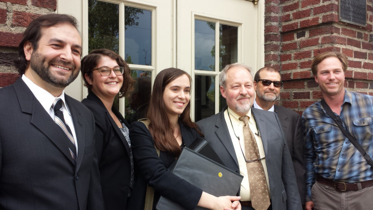 Jackson County Legal Team  L to R: George Kimbrell (CFS), Amy Van Saun (CFS), Lia Comerford (Earthrise), Tom Buchele (Earthrise), Bernie ...