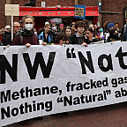 Breach Collective picture of protest against NW Natural