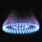 Fossil gas flame