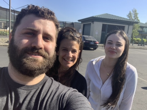 Clinic students Micah Ross and Ellie Nicoletta with Prof. Kaplan at Rogue Valley Youth Correctional Facility.