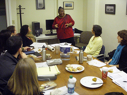 Helene Davis (NCVLI Board President) with students and NCVLI staff